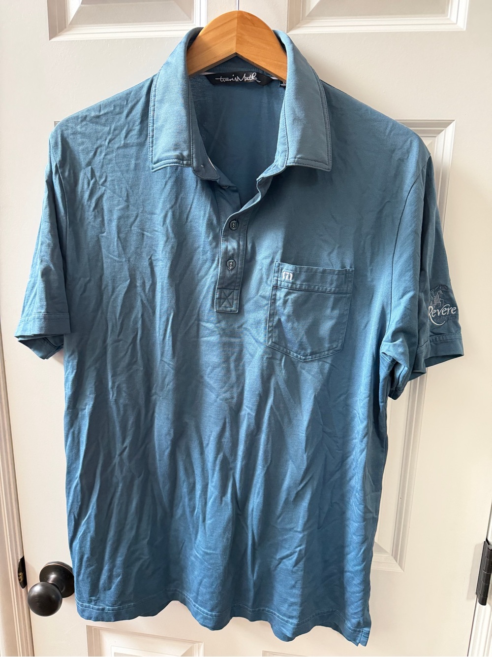 Travis Mathew Men's Short Sleeve Polo - Teal Blue